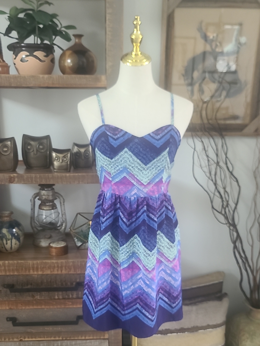 American Eagle Outfitters Purple & Lavender Chevron Dress
